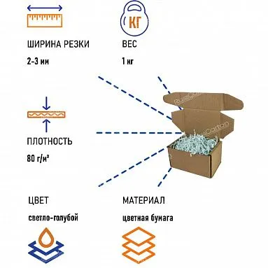 Бумажный наполнитель "Светло-голубой", 1 кг