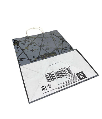 Крафт пакет с кручеными ручками «Подарок», 35х26х15 см