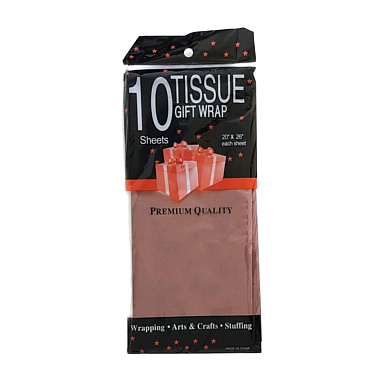 Бумага тишью шоколадная, 50х66 см, 10 листов