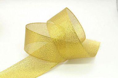 Лента парча золото, 50 мм х 22,86м