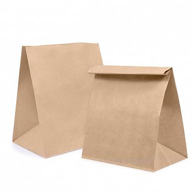 Крафт пакет фасовочный, 34х32х20 см