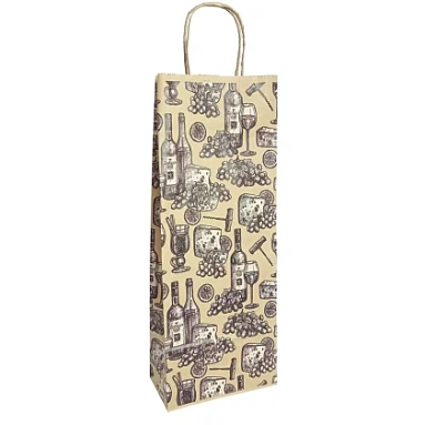 Крафт пакет с кручеными ручками «Фуршет», 39х15х8 см