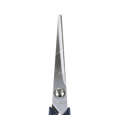 Ножницы BRAUBERG "Soft Grip", 165 мм, рез вставки, серо-зел, 3-х стор заточка