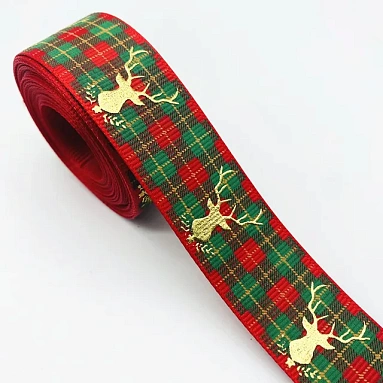 Лента "Новый год" с рисунком, 25 мм х 2.7 м