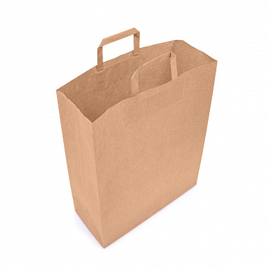 Крафт пакет с плоскими ручками, 45х35х15 см