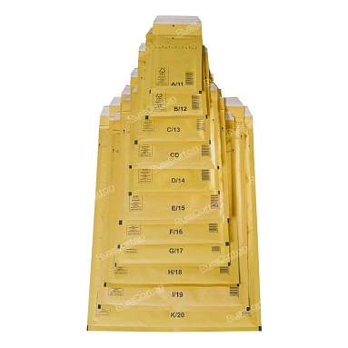 Бурый крафт пакет с прослойкой, 20х27.5 см, D/14-G