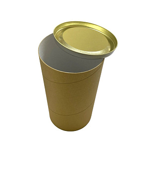 Картонный тубус с жестяной крышкой, 120х220 мм