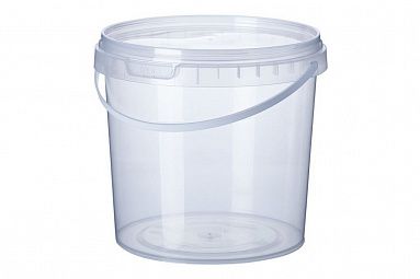 Пластиковая банка (ведро) с крышкой, пломба, ручка, 400 мл