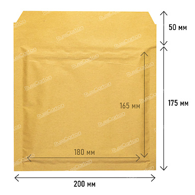 Бурый крафт пакет с прослойкой, 20х17.5 см, CD-G