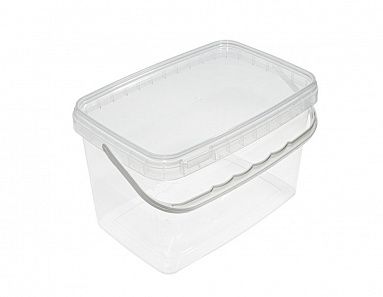 Пластиковое ведро с крышкой, пломба, белая ручка, 3300 мл