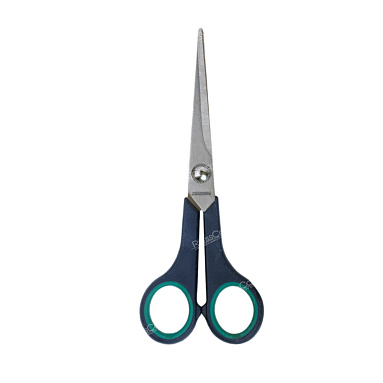 Ножницы BRAUBERG "Soft Grip", 165 мм, рез вставки, серо-зел, 3-х стор заточка