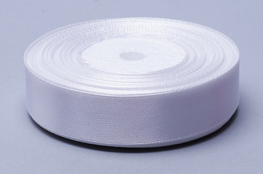 Лента атласная белая, 20 мм х 22,86 м